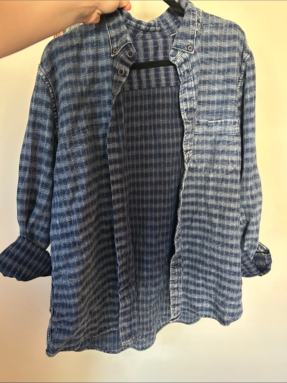 Urban Renewal Plaid Denim Flannel Button-Up Shirt

Cow girl vibes

Casual
